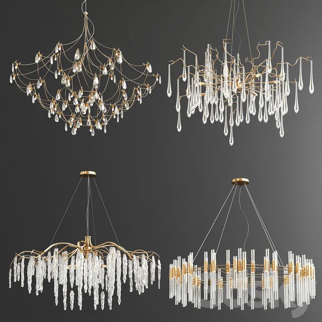 Ceiling Lights – 3D Models Download – Four Exclusive Chandelier Collection.75