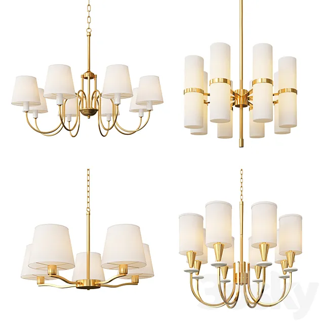 Ceiling Lights – 3D Models Download – Four Nice Classic Chandeliers