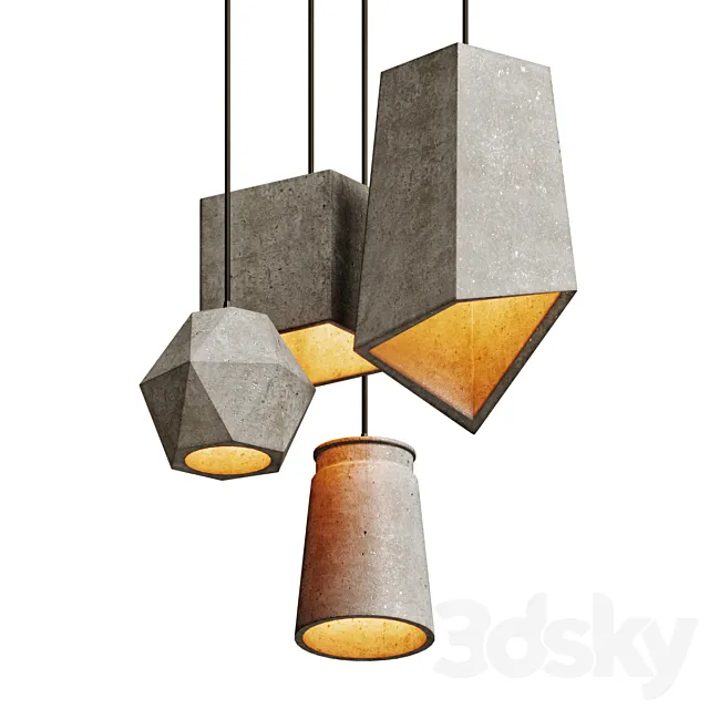 Ceiling Lights – 3D Models Download – Modern cement lights