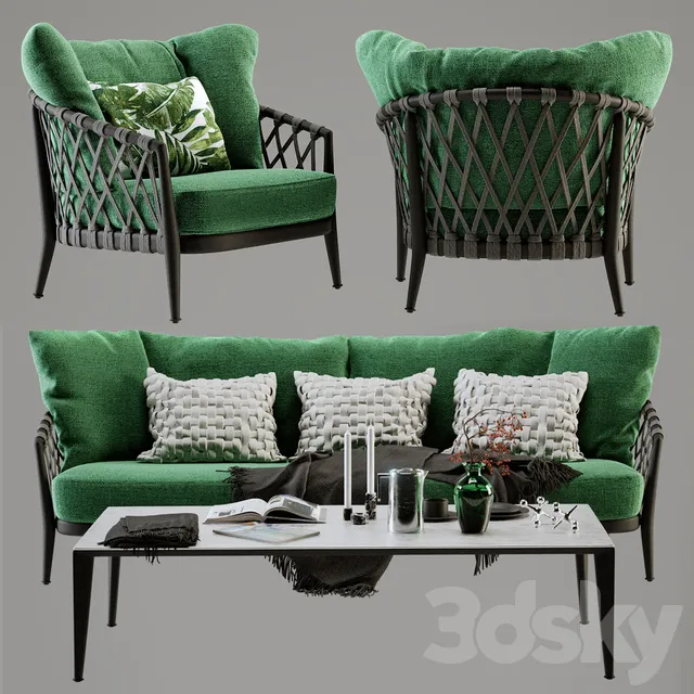 Furniture – Sofa 3D Models – B & B Italia Erica Sofa and Chair