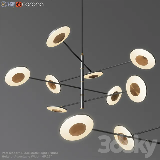 Ceiling Lights – 3D Models Download – Post Modern Black Metal Light Fixture