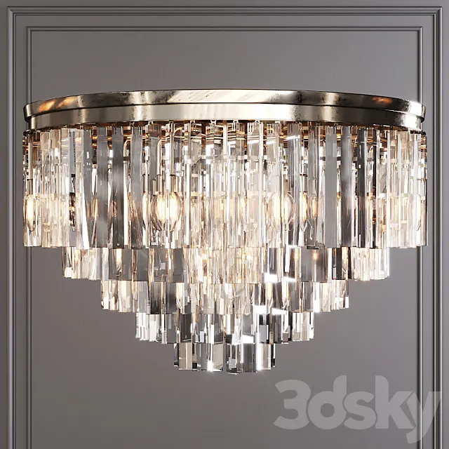 Ceiling Lights – 3D Models Download – Restoration Hardware 1920S ODEON CLEAR GLASS FRINGE 5-TIER FLUSHMOUNT Nickel