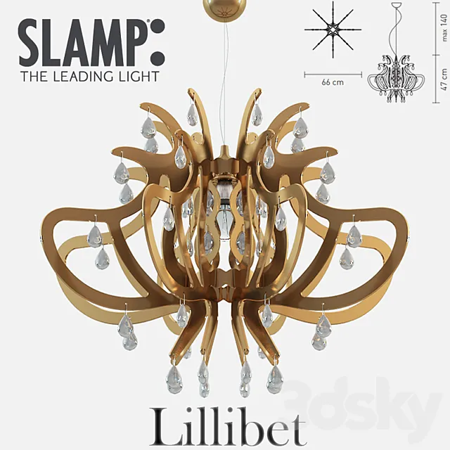 Ceiling Lights – 3D Models Download – Slamp LILLIBET chandelier (Cooper; Gold; Silver)