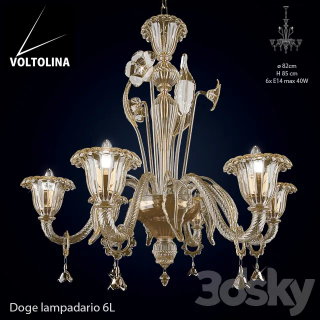 Ceiling Lights – 3D Models Download – Voltolina Lampadario Doge 6L