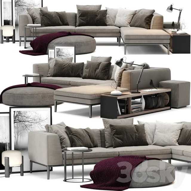 Furniture – Sofa 3D Models – B and B Italia Michel Sofa 12