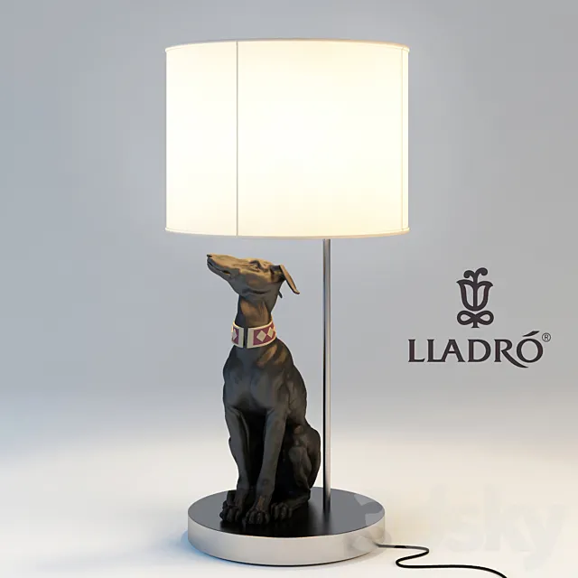 LLADRO ATTENSIVE GREYHOUND 3DS Max - thumbnail 3