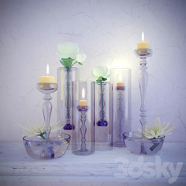 Serax vases candlesticks 3DS Max - thumbnail 3