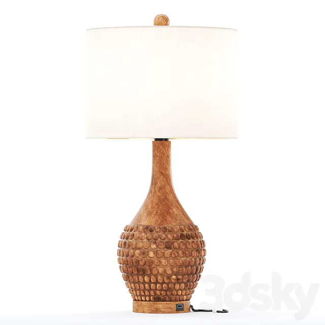 Asher Table Lamp Set with USB 3DS Max - thumbnail 3