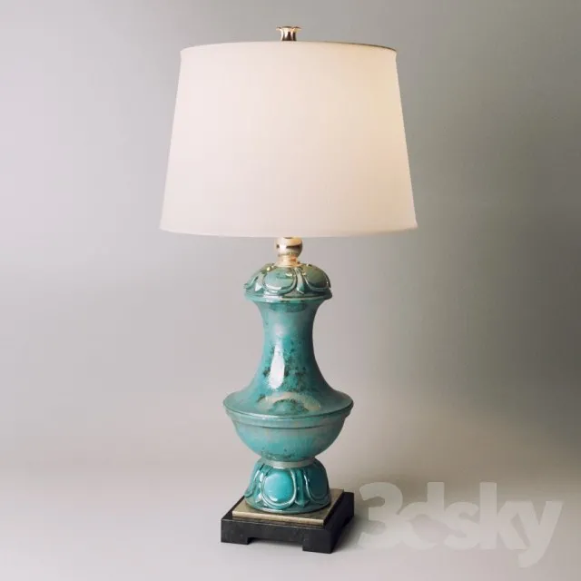 Uttermost 26347 Lynden Aged Blue Lamp 3DS Max - thumbnail 3
