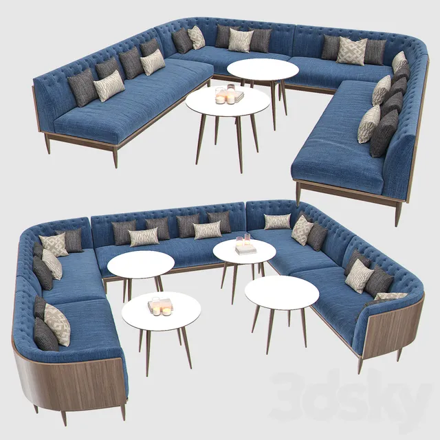 Furniture – Sofa 3D Models – Banquet Seating 001