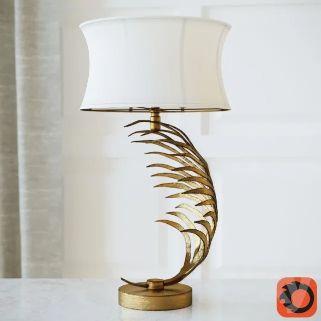 Metal Palm Frond Table Lamps 3DS Max - thumbnail 3
