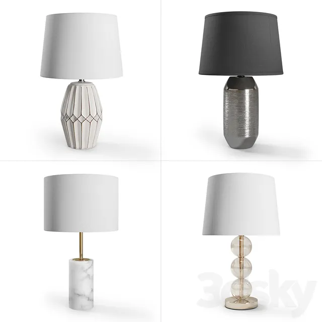 Table Lamp – 3D Models – ZARA HOME Lamps Set 1