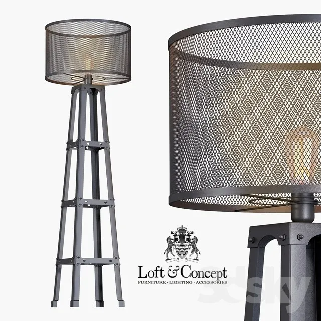 Lamp Radial Cage Floor Lamp 3DS Max - thumbnail 3