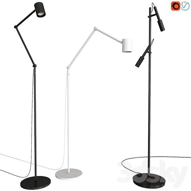 Floor Lamp – 3D Models – A set of floor lamps. IKEA NYMÅNE. PANZERI TUBINO