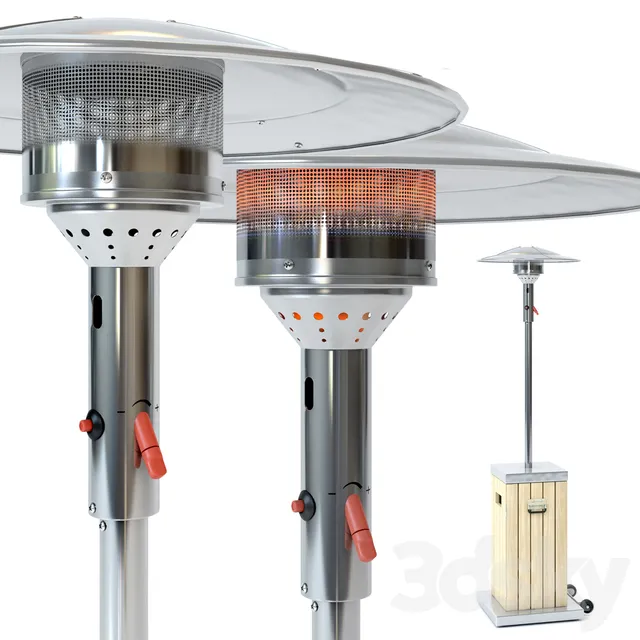 Floor Lamp – 3D Models – Street infrared gas heater wood