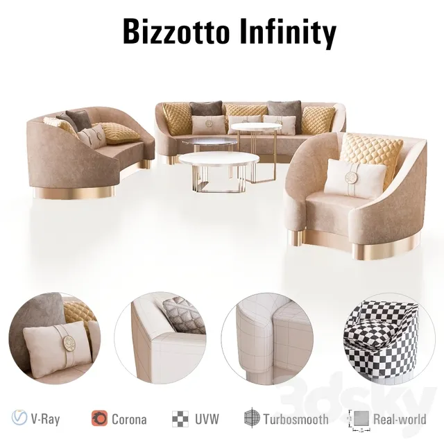 Furniture – Sofa 3D Models – BIZZOTTO Infinity furniture set