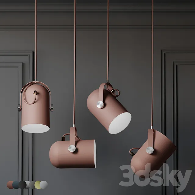 Spot Light – 3D Models – Warmly – Modern Nordic Angled Drop Lights – 7 Colors