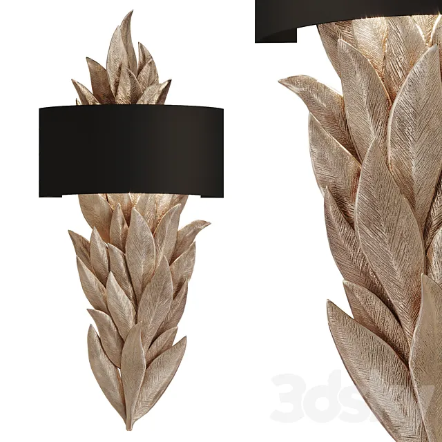 Leaf shaped wall lamp EVO S 3DS Max - thumbnail 3