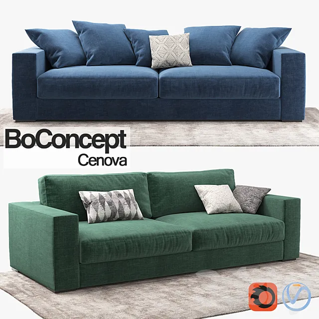 Furniture – Sofa 3D Models – BoConcept Cenova GE52 (DE52)