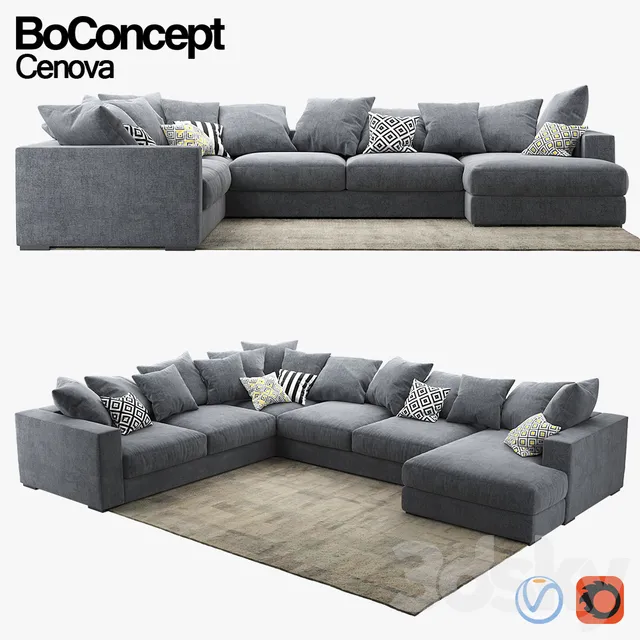 Furniture – Sofa 3D Models – BoConcept Cenova sofa IN 52