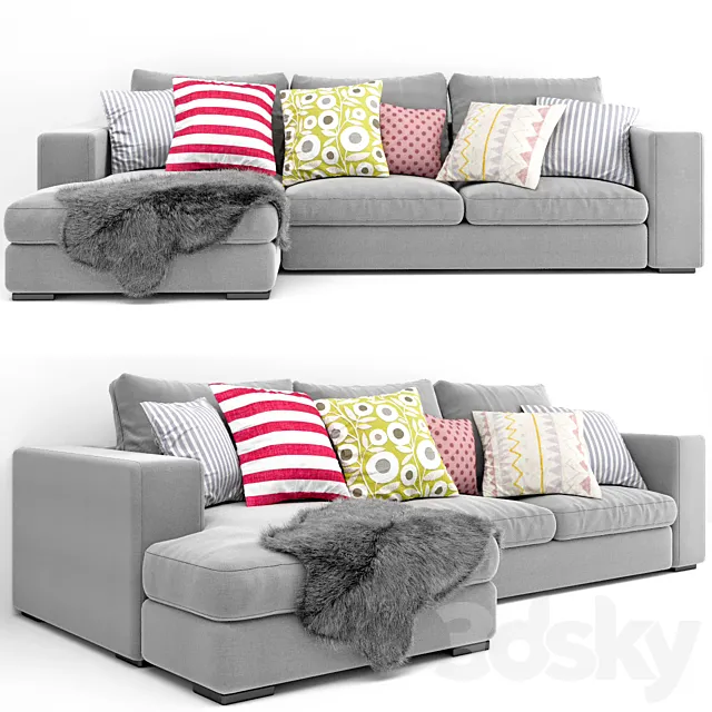 Furniture – Sofa 3D Models – Boconcept Cenova sofa with pillows