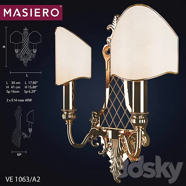 Wall Light – 3D Models – Masiero ve 1063 A2