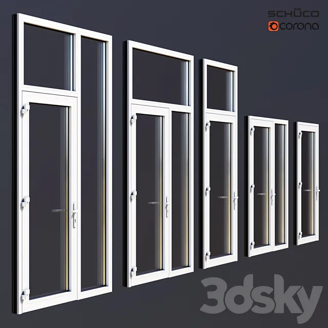 Doors – 3D Models – Aluminum doors Schuco