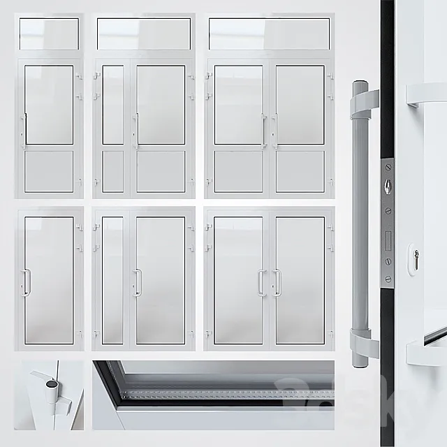 Doors – 3D Models – Entrance aluminum door