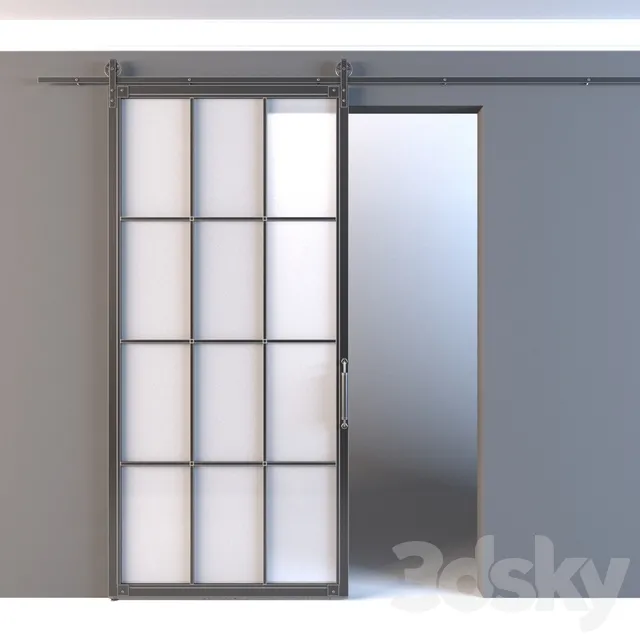 Doors – 3D Models – Sliding door with barn mechanism WHEEL