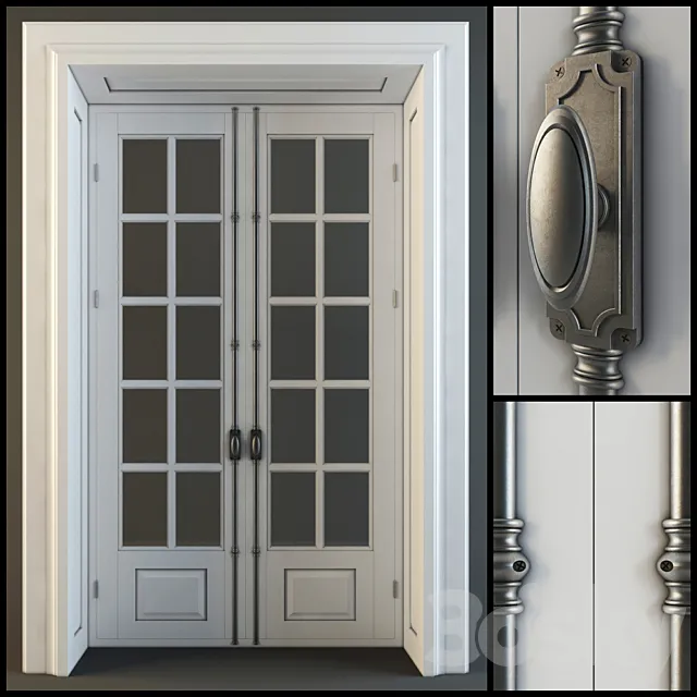 Doors – 3D Models – Window with french lock