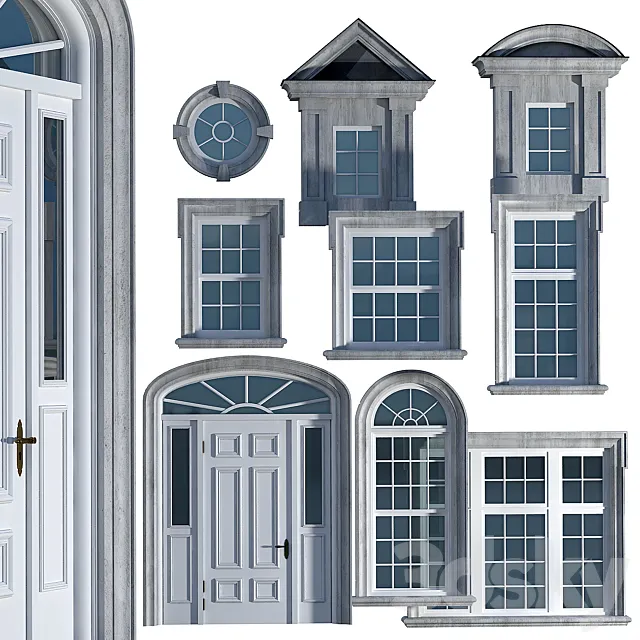 Doors – 3D Models – Windows and doors in the British classical style