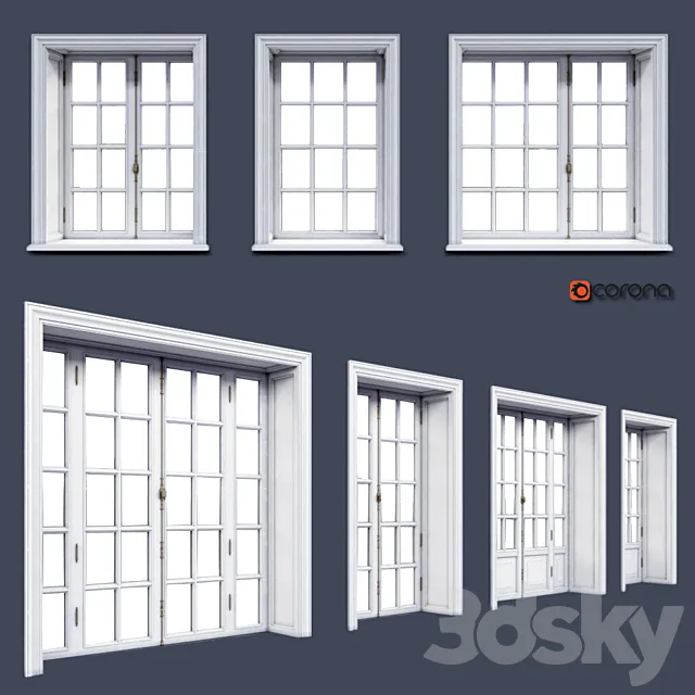 Windows – 3D Models – French windows