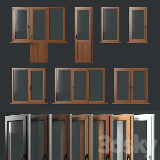 Windows – 3D Models – Window set Rehau