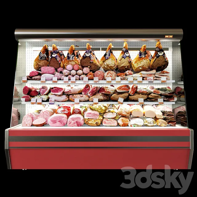 Shop – 3D Models – Shelves with meat