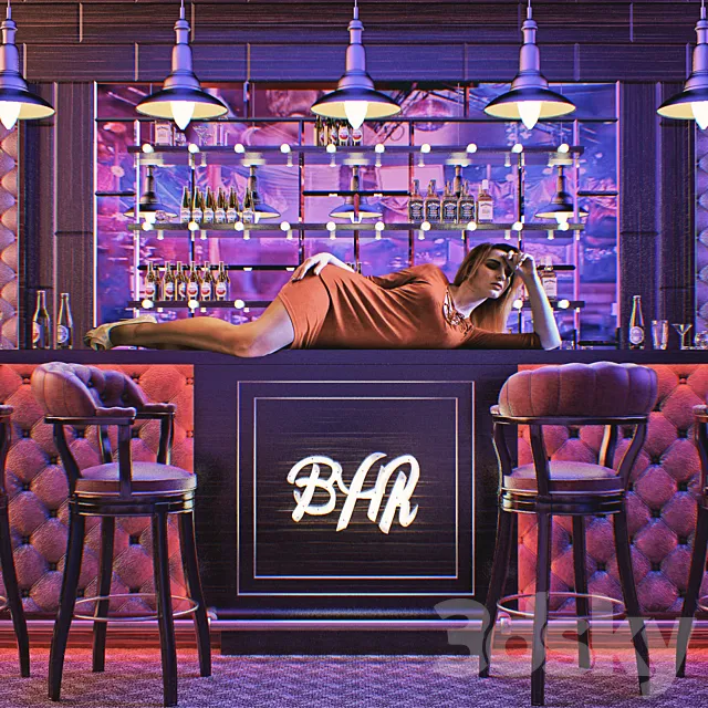 The bar at a nightclub 3DS Max - thumbnail 3