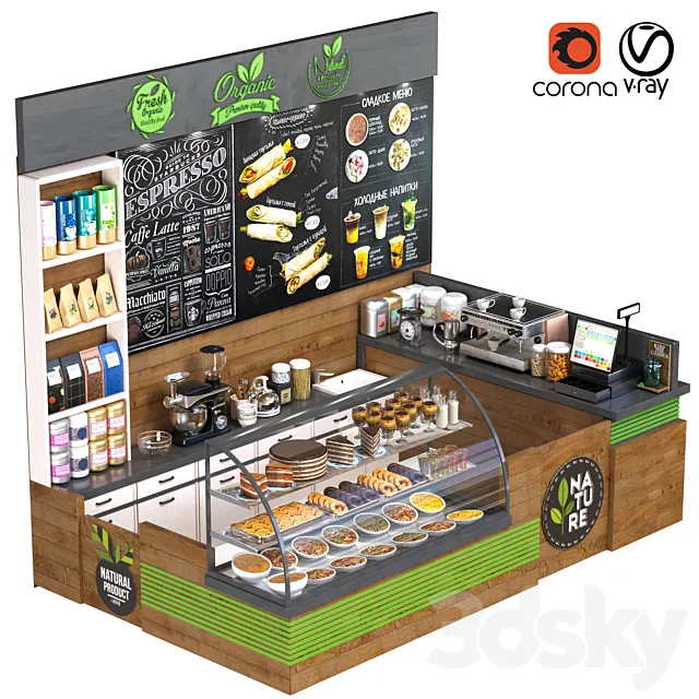 Restaurant – 3D Models – CofeShop-35 (Vray; Corona) 3D model