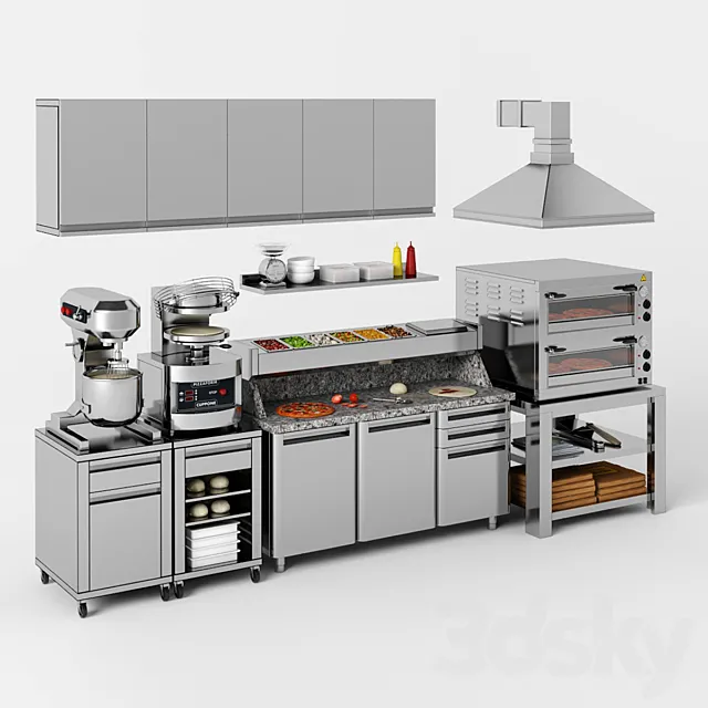 Restaurant – 3D Models – Equipment for pizzeria