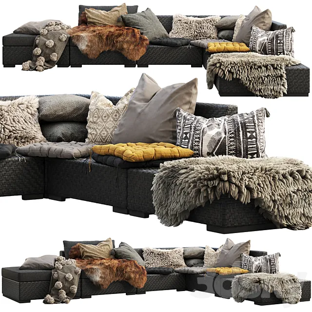 Furniture – Sofa 3D Models – Brown Jordan 4M outdoor wicker modular sofa