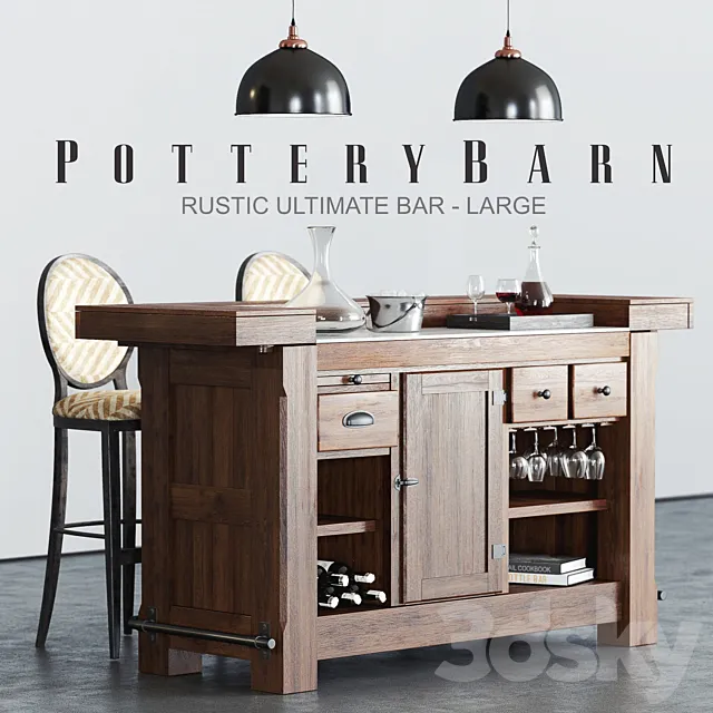 Restaurant – 3D Models – Pottery Barn RUSTIC ULTIMATE BAR