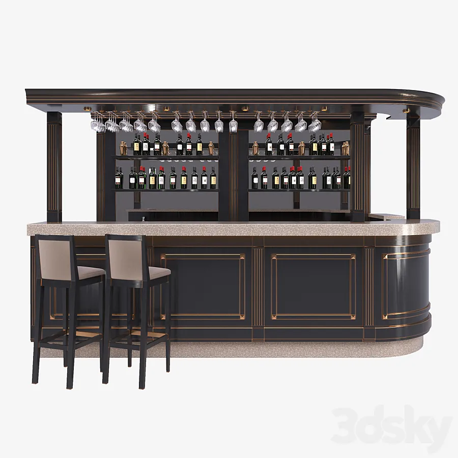 Restaurant – 3D Models – The bar counter 1