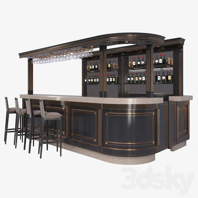 Restaurant – 3D Models – The bar counter