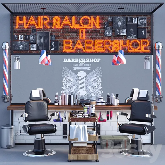 Beauty Salon – 3D Models – Hair Salon Barber Shop