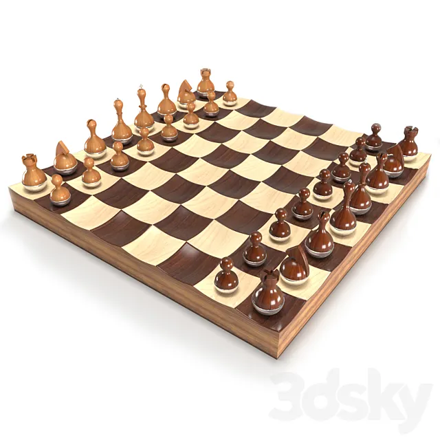 Wobble chess set 3DS Max - thumbnail 3