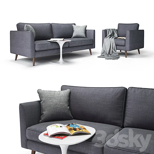 Furniture – Sofa 3D Models – Cameron sofa and armchair