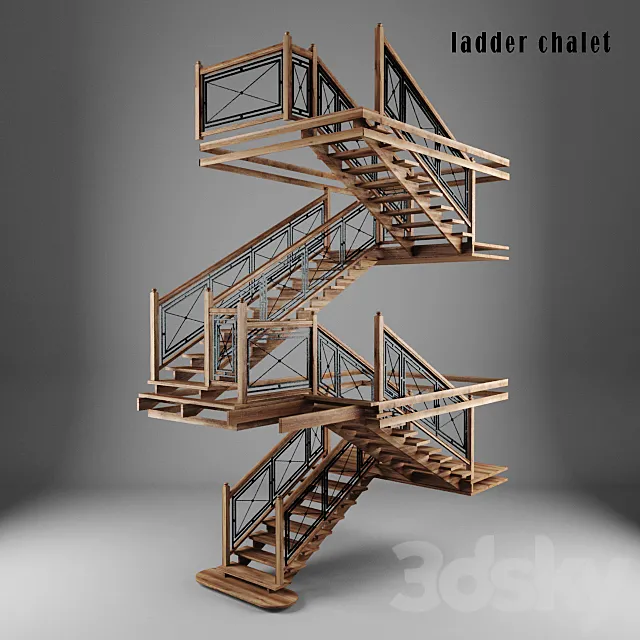 Staircase – 3D Models – Ladder chalet