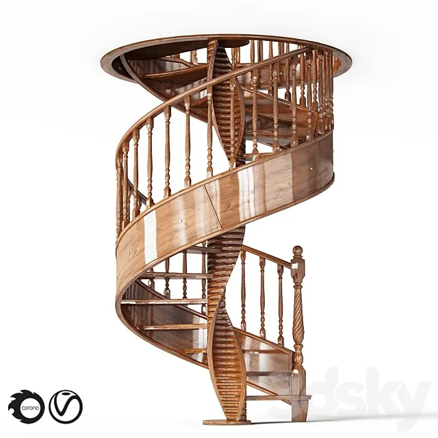 Staircase – 3D Models – Spiral Stairs