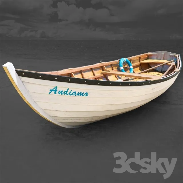 wooden Boat 3DS Max - thumbnail 3