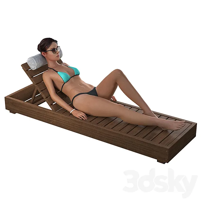 Creature – 3D Models – Girl on a deck-chair