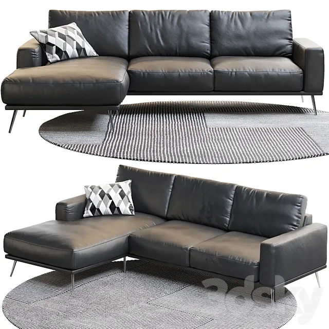 Furniture – Sofa 3D Models – Carlton black sofa