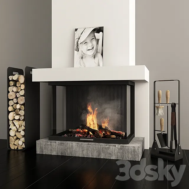 Fireplace – 3D Models – Fireplace and accessories